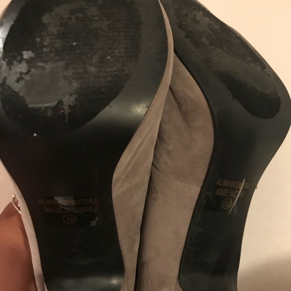 Gray lace up open toe booties - Picture 5 of 6